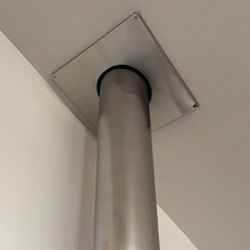 After heat stained chimney flue