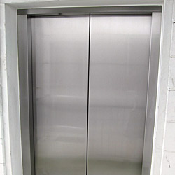 After stainless elevator doors