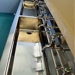 After stainless steel troughs