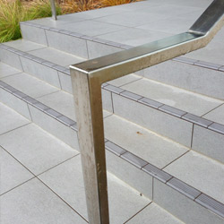 Before stainless exterior handrail