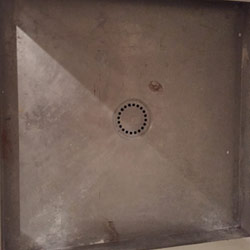 Before stainless shower tray