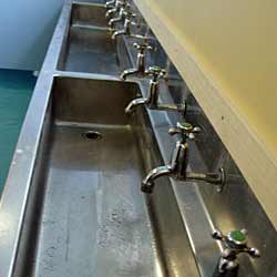 Before stainless steel troughs